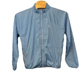 Johnnie O Prep formance Windbreaker Size Medium Blue Full Zip Preppy Casual Fall